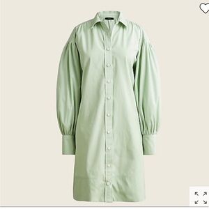 NWT J. Crew Puff-sleeve cotton poplin mini shirt-dress